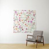 Tenture Fleurs Sauvages Aquarelle Conception transparente (En situation (horizontale))