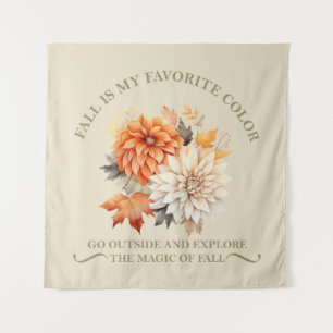 Tenture Fleurs sauvages aquarelle feuilles automne citatio