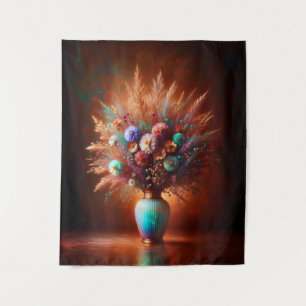 Tenture Fleurs sauvages contre le cuivre vieilli