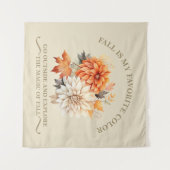 Tenture Fleurs sauvages d'aquarelle feuilles automne citat (Devant (Horizontal))