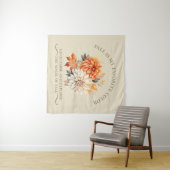 Tenture Fleurs sauvages d'aquarelle feuilles automne citat (En situation (horizontale))