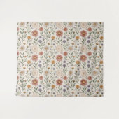 Tenture Fleurs sauvages dessinées à la main dans un patchw (Devant (Horizontal))