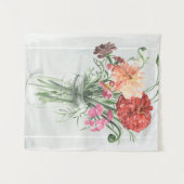 Tenture Fleurs sauvages d'été - Rose & Rouge (Devant (Horizontal))