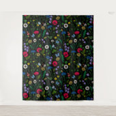 Tenture Fleurs sauvages en noir (Devant)