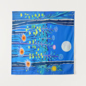 Tenture Fleurs sauvages sous Pleine lune (Devant (Horizontal))