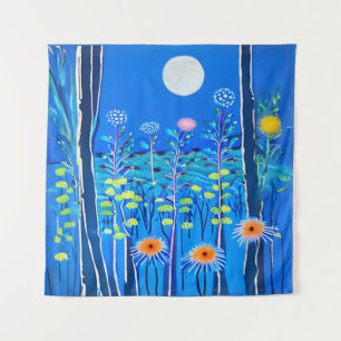 Tenture Fleurs sauvages sous Pleine lune