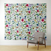 Tenture Fleurs sauvages sur blanc cassé (En situation (horizontale))