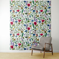 Fleurs sauvages sur blanc cassé