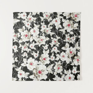 Tenture Fleurs stock vintage motif sur arrière - plan noir