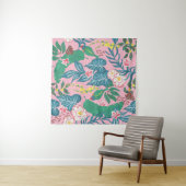 Tenture Fleurs tropicales Abstraites, motif de guache pein (En situation (horizontale))