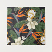 Tenture Fleurs tropicales, arrière - plan foncé, sans cout (Devant (Horizontal))