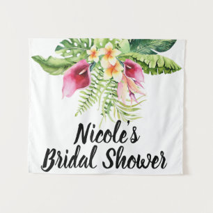 Tenture Fleurs Tropicales Bouquet Floral Baby Shower de Ma