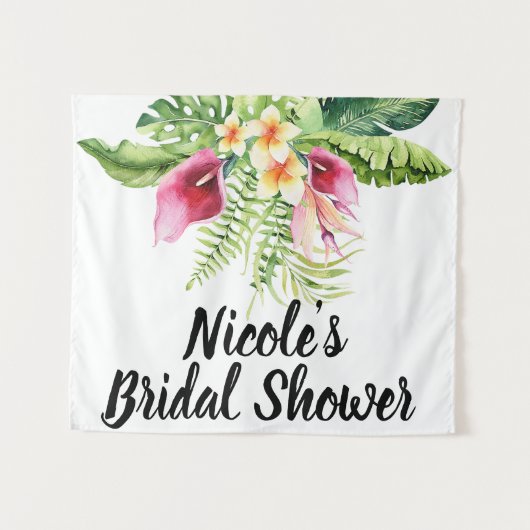 Tenture Fleurs tropicales Bouquet floral Shower de mariage (Devant (Horizontal))