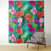 Tenture Fleurs tropicales colorées Motif (En situation)
