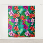 Tenture Fleurs tropicales colorées Motif (Devant)