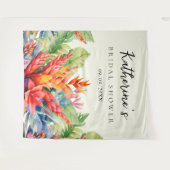 Tenture Fleurs Tropicales Hawaïennes Baby Shower (Devant (Horizontal))