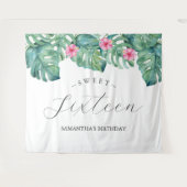 Tenture Fleurs tropicales Palm Feuille Photo Booth fond (Devant (Horizontal))