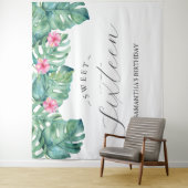 Tenture Fleurs tropicales Palm Feuille Photo Booth fond (En situation)