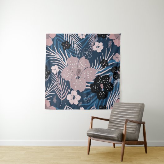 Tenture Fleurs tropicales Palm Texture Feuille (En situation)