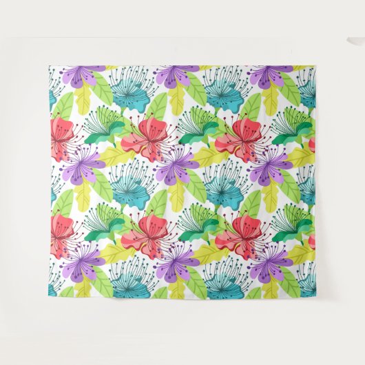 Tenture Fleurs tropicales sans couture motif (Devant (Horizontal))