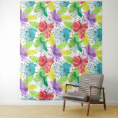 Tenture Fleurs tropicales sans couture motif (En situation)