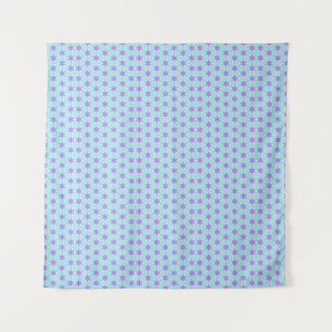 Tenture Fleurs violettes avec Aquamarine et Pétales Roses