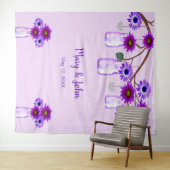 Tenture Fleurs violettes Mason Jars fond photo (En situation (horizontale))