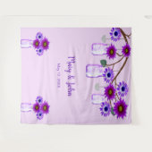 Tenture Fleurs violettes Mason Jars fond photo (Devant (Horizontal))