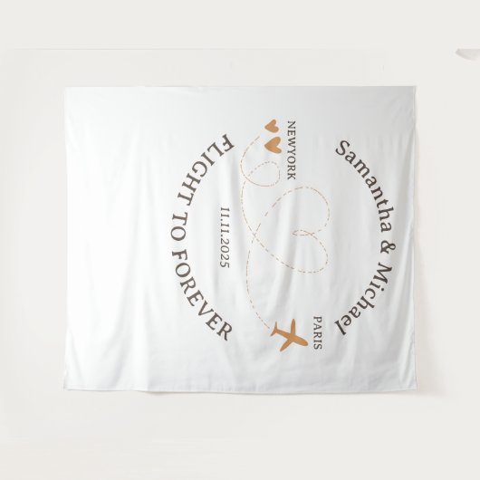 Tenture Flight Plane Travelling backdrop Wedding (Devant (Horizontal))