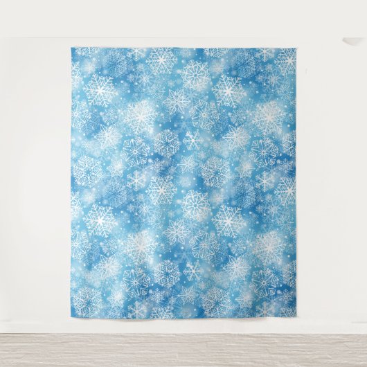 Tenture Flocon de neige bleu (Devant)