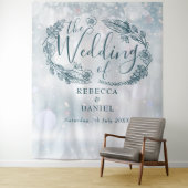 Tenture Flocon de neige Floral Mariage d'hiver Contexte (En situation)