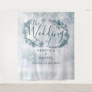 Tenture Flocon de neige Floral Mariage d'hiver Contexte