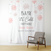 Tenture Flocons Bébé il fait froid dehors douche de bébé R (En situation)