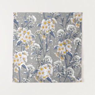 Tenture Floraison hivernale : Délicat motif floral