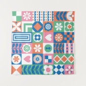 Tenture Floral Abstrait : Scandinave Folk Design. (Devant (Horizontal))