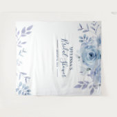 Tenture Floral Blue Photo Booth Fête des mariées de fond (Devant (Horizontal))