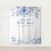 Tenture Floral Blue Photo Booth Fête des mariées de fond (Devant)