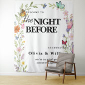 Tenture Floral Boho Fleurs sauvages La Nuit Avant Mariage (En situation)