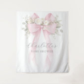 Tenture Floral Bow Pink Coquette Baby Shower (Devant)