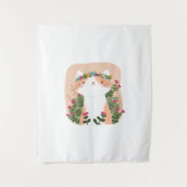Tenture Floral Chat Cute fleur de chat (Devant)