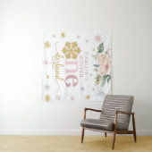 Tenture Floral de neige d'hiver ONEderland 1er anniversair (En situation (horizontale))