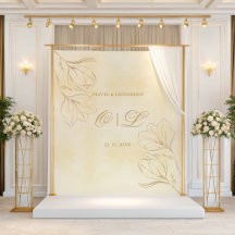 Floral doré mariage sur fond Arrière - plan crème