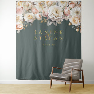 Tenture Floral Drama Mariage Green ID1022