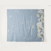 Tenture Floral Dusty Blue Mariage en fleurs fond photo (Devant (Horizontal))