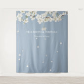 Tenture Floral Dusty Blue Mariage en fleurs fond photo (Devant)