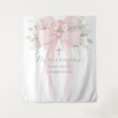 Tenture  Floral Eucalyptus Bow First Holy Communion (Devant)