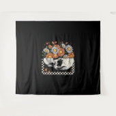 Tenture Floral Fall Skeleton Boho Halloween (Devant (Horizontal))