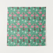 Tenture Floral flamingo sans couture motif rose vert (Devant)