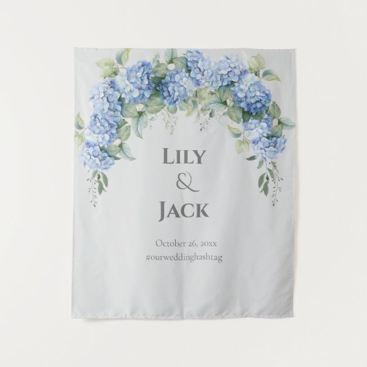 Tenture Floral Hydrangea Photo Selfie Mariage fond (Devant)