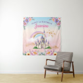 Tenture Floral Magical Princess Castle Backdrop & Tapestry (En situation)